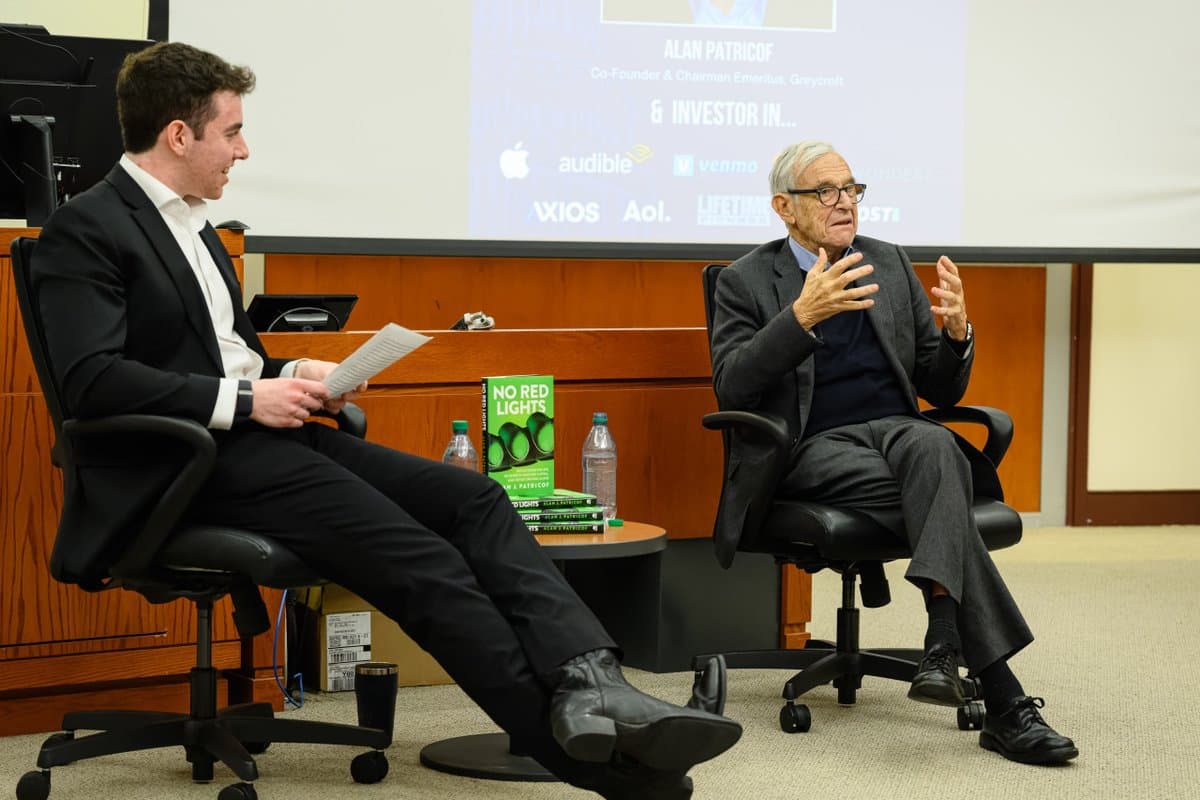 Monty Singer interviewing investor Alan Patricof in a fireside chat